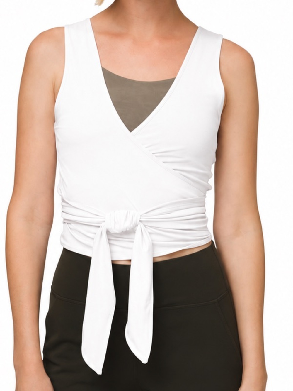 LULULEMON White Wrap Tie-Front Tank Top